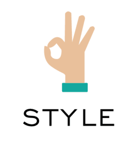 hand icon above the word style