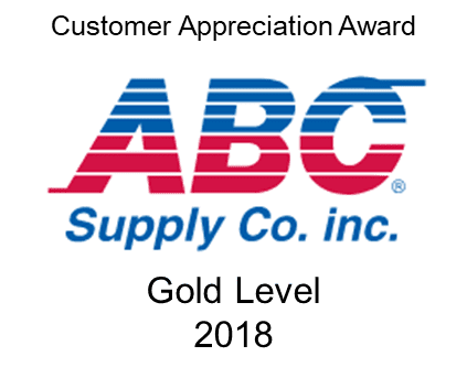 ABC Supply Gold Level 2018 customer appreciation award