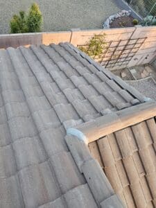 Top down view of a tile roof in Arizona