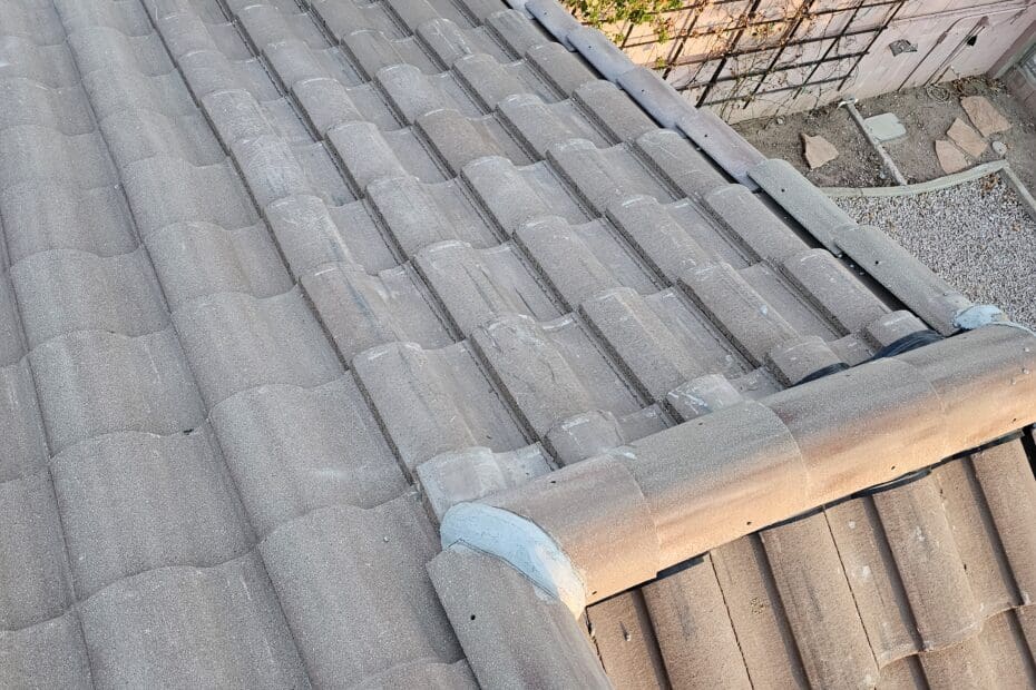 Top down view of a tile roof in Arizona